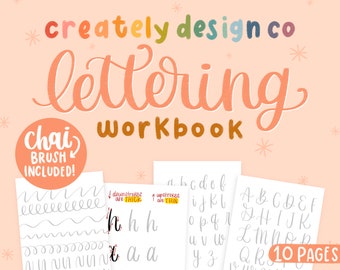 Creately Digital Lettering Workbook for Procreate / Digital Download / Procreate Workbook / iPad Lettering