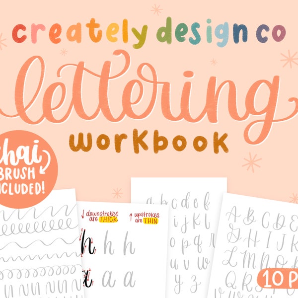 Creately Digital Lettering Workbook for Procreate / Digital Download / Procreate Workbook / iPad Lettering