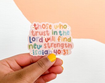 Sticker Trust in the Lord / Matte sticker / christelijke sticker / waterdichte sticker / sticker bijbeltekst