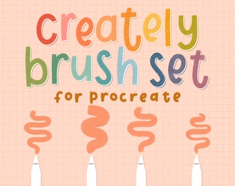 Creately Procreate-penselenset / Textuurborstels / Direct downloaden / iPad-belettering / Procreate-penselenset