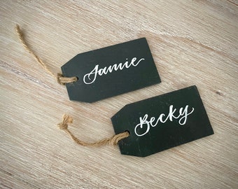 Hand painted slate wedding place names