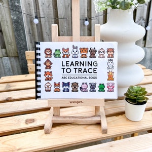 Regalo para niños de 3 años, libro de calco para practicar el abecedario, libro preescolar, libro de actividades letras del alfabeto letras para niños reutilizables,