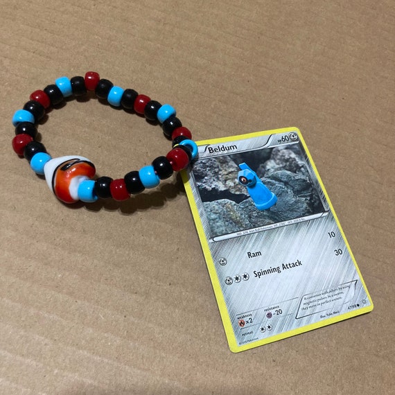 Beldum, Metang, Metagross Pokemon Cards on 3 Piece Set Kandi Cuff Bracelets  - Etsy