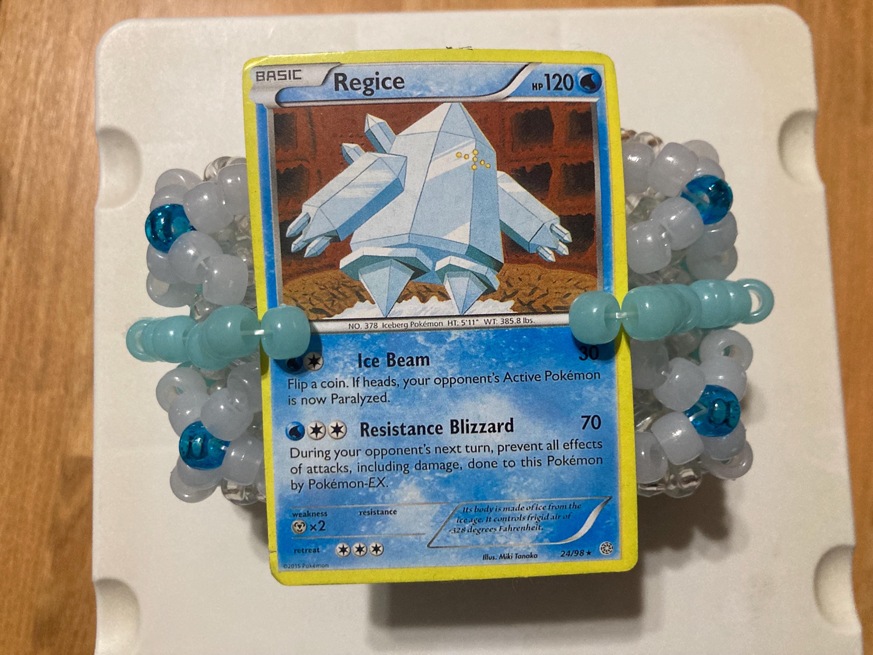 Regice Pokemon Card on a Kandi Cuff Bracelet - Etsy