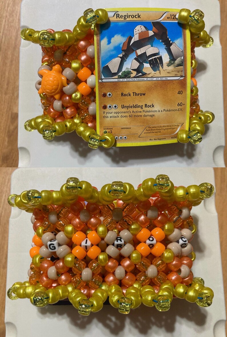 Regirock Pattern Regirock Pokemon Card on a Kandi Cuff Bracelet - Etsy