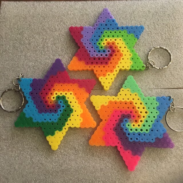 Customizable Spiral Star Perler Keychain - Etsy