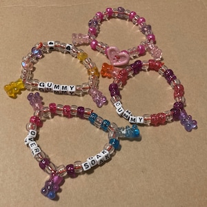 Set of 4 gummy bear Kandi bracelets