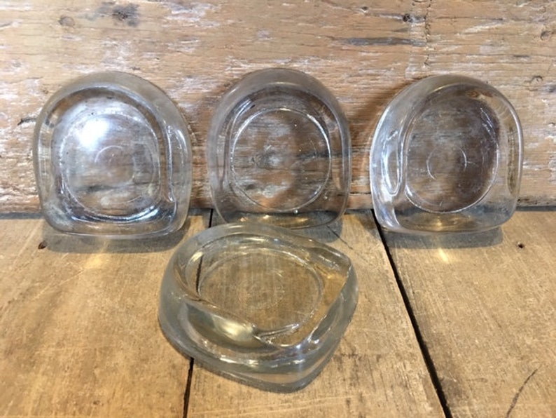 Vintage Glass Furniture Slides / Coasters Set of 4 Etsy