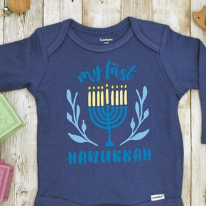 My First Hanukkah Onesie - Hanukkah Baby Bodysuit - 1st Hanukkah - Hanukkah Baby Gift