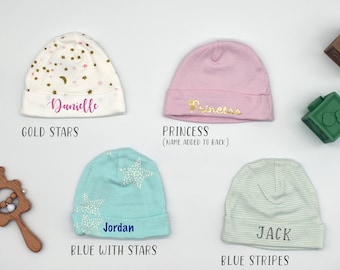 Baby Hat with Name, Newborn Hat, Infant Hat, Baby Boy Hat, Hospital Hat, Personalized Baby Hat, Newborn hat with Name, Baby Girl Hat