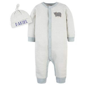 Conjunto de 2 peças Bear Take Me Home - Macacão e chapéu Bear Take Home - Roupa - Macacão e chapéu para recém-nascido - Body de hospital - Conjunto de hospital