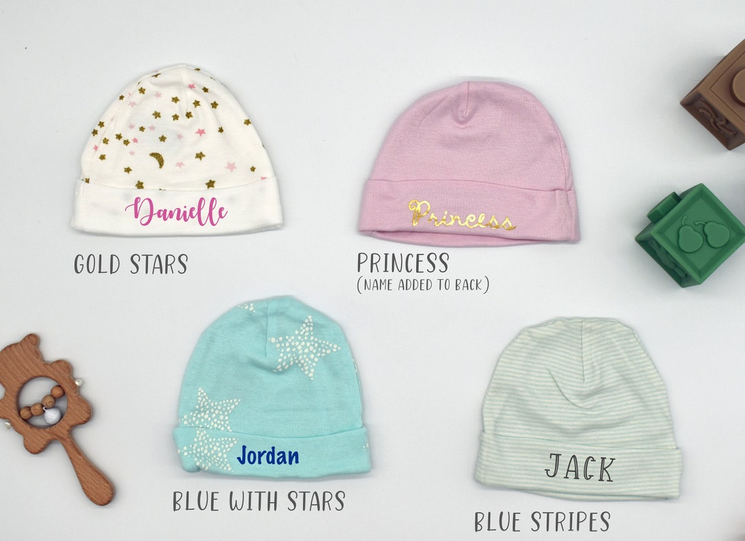 Baby Hat With Name, Newborn Hat, Infant Hat, Baby Boy Hat, Hospital Hat