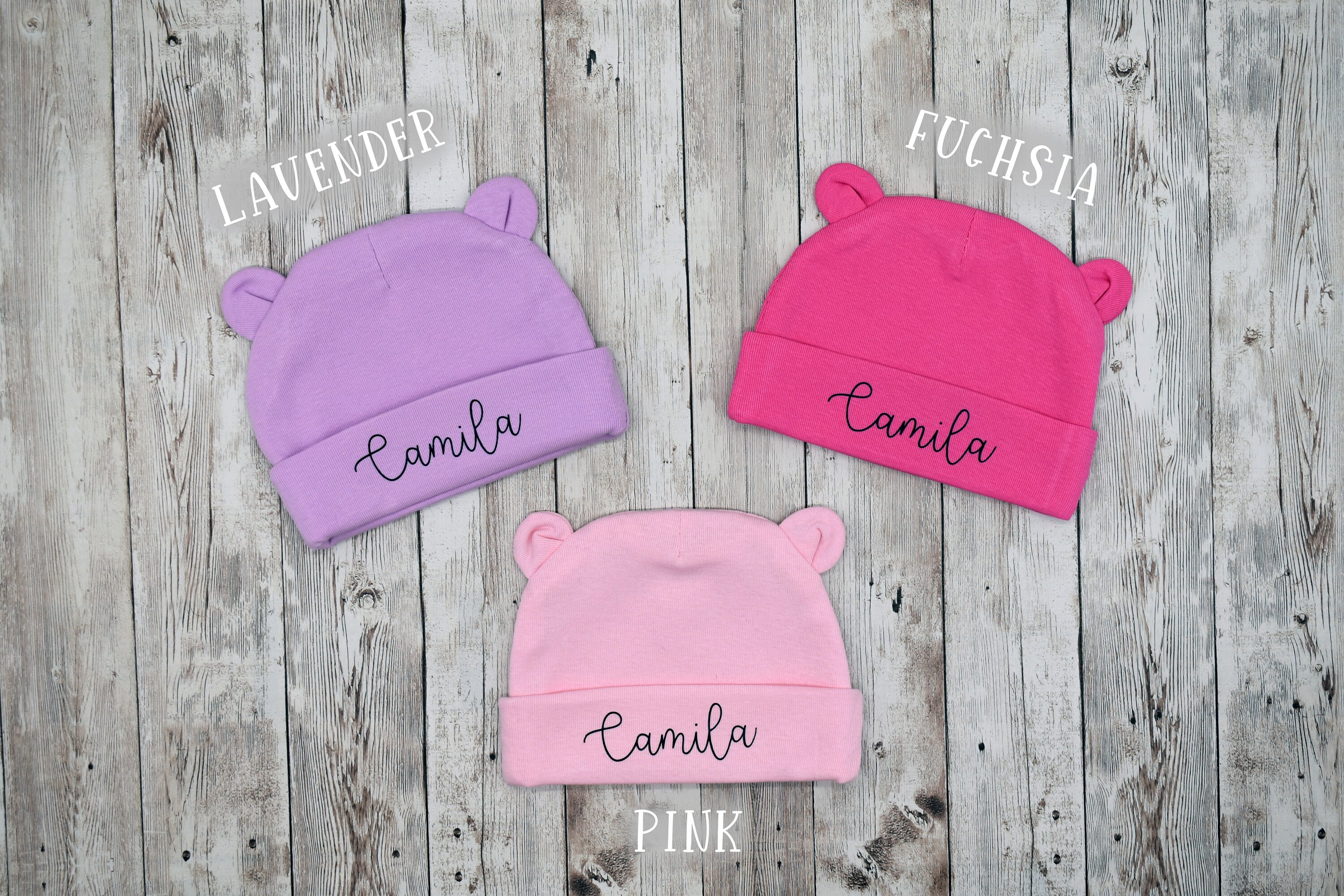 Bear Baby Hat With Name, Newborn Hat, Infant Hat, Baby Boy Hat ...