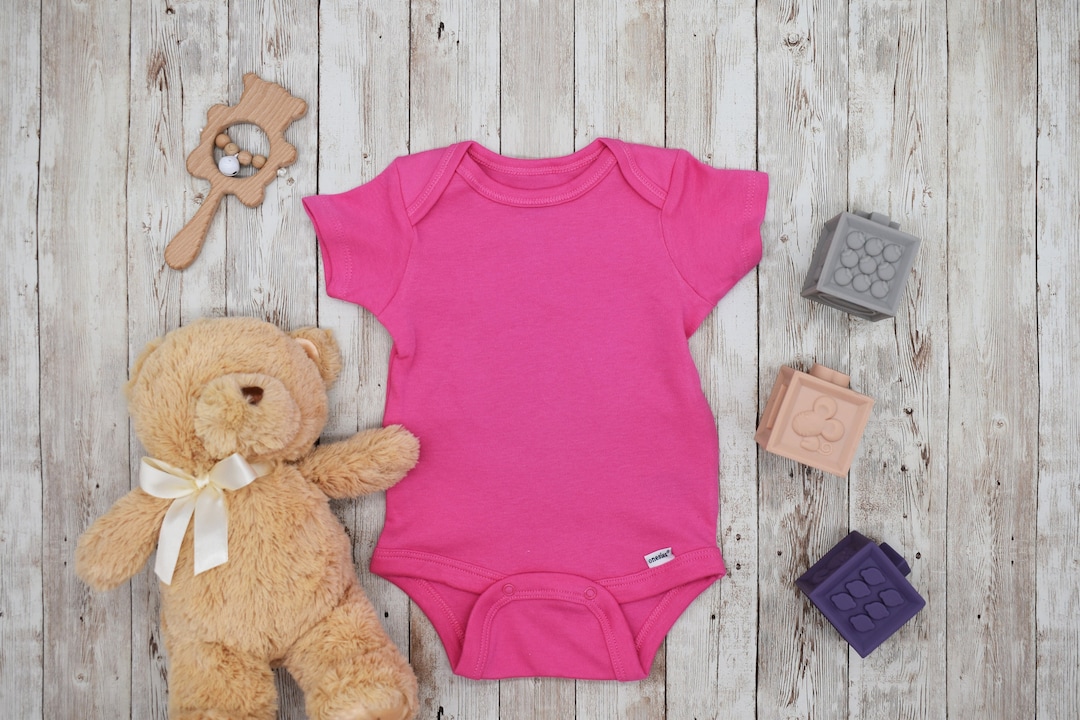 BLANK Hot Pink Gerber Onesies® Wholesale Baby Bodysuit Craft Supplies