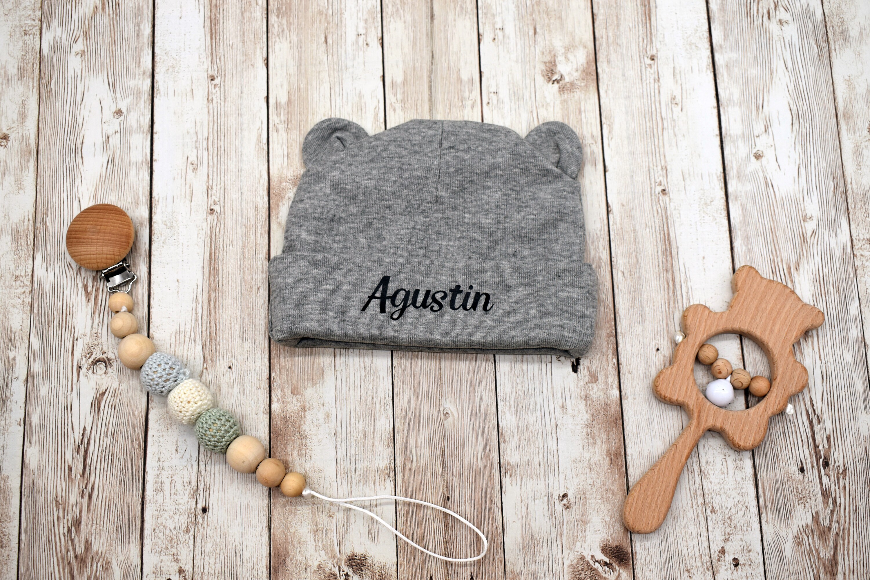 Bear Baby Hat With Name, Newborn Hat, Infant Hat, Baby Boy Hat ...