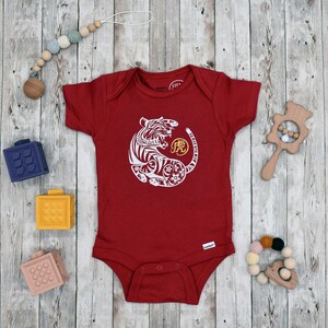 Year of the Tiger baby-rompertje® cirkelvormig ontwerp - romper voor babymeisjes - babyromper voor jongens - babyromper - Chinees nieuwjaar - T-shirt voor peuters