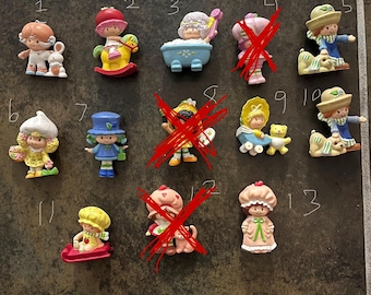 Assortment of 10 Strawberry Shortcake Mini Figurines. Good used conditions