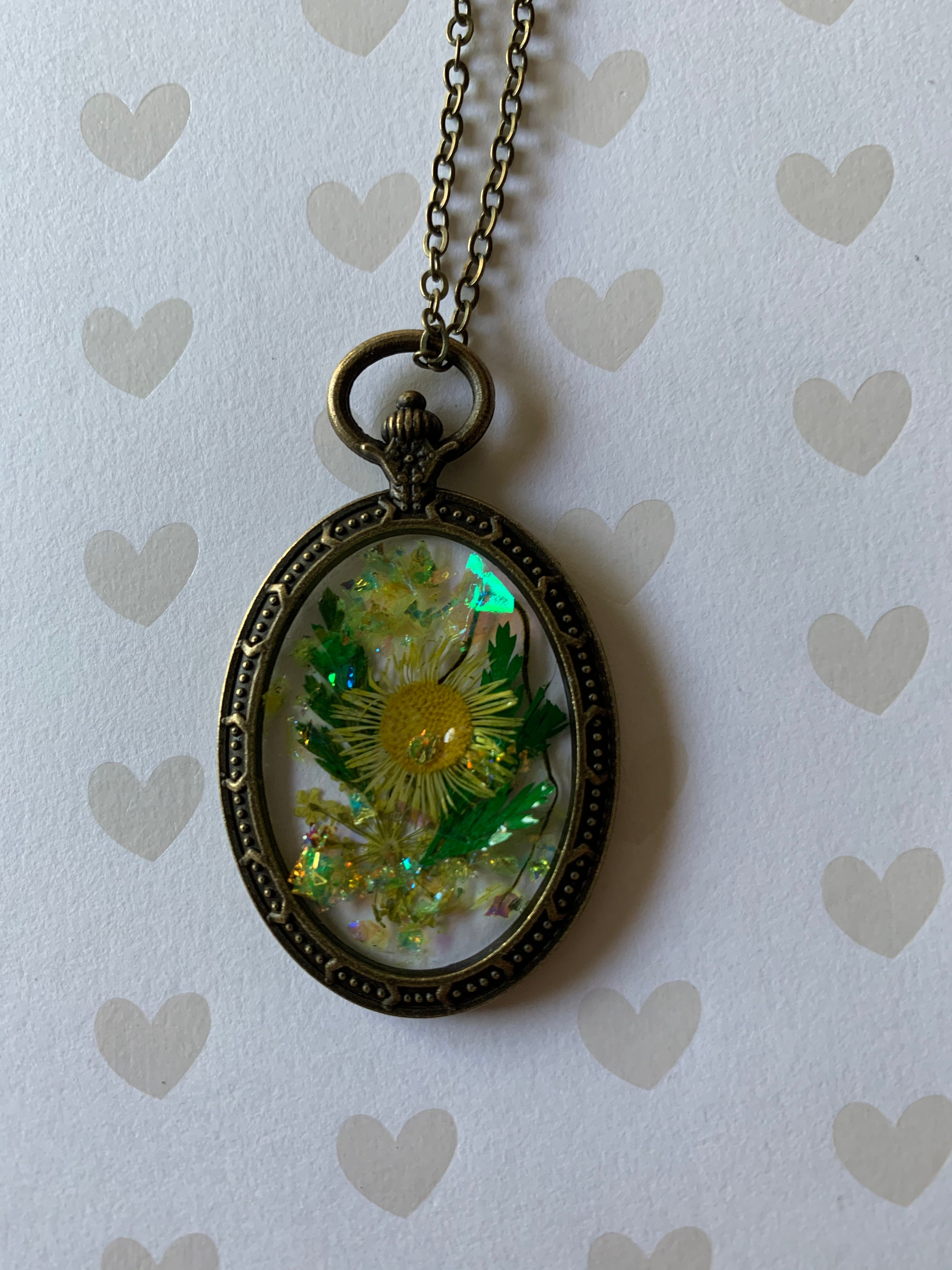 Yellow Real Sunflower resin pendant Etsy