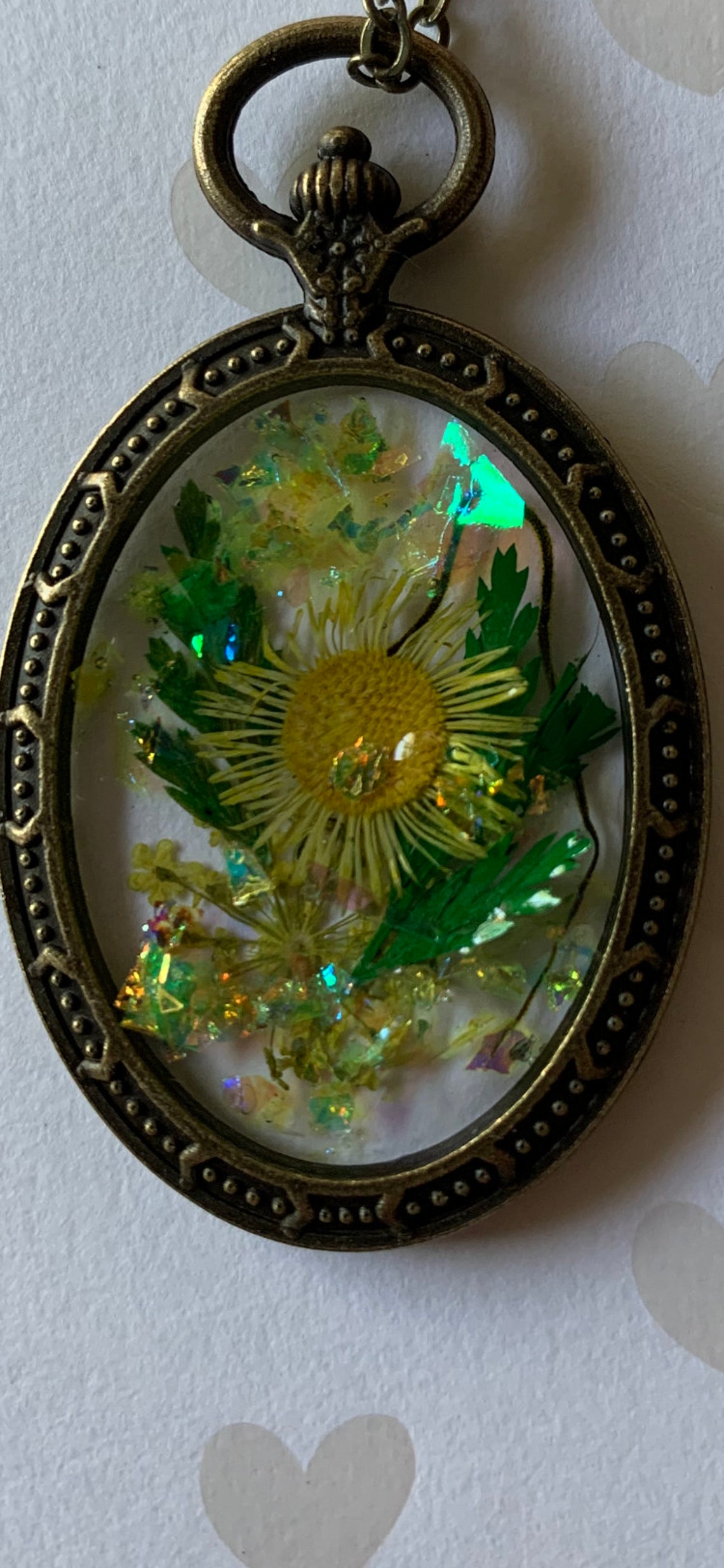 Yellow Real Sunflower Resin Pendant Etsy