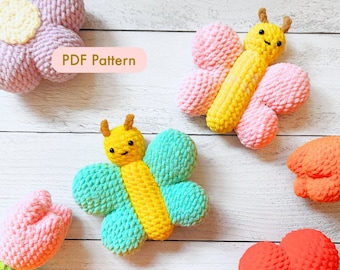 Crochet FLUFFY BUTTERFLY PLUSHIE Pattern - Home Decoration | Spring | Seasonal Decor | Crochet Amigurumi | Nature | Kids Craft | Baby | Pdf