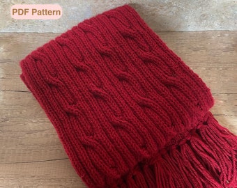 Wide REVERSIBLE CABLE SCARF Knitting Pattern - Cable Scarf| Knitting Pattern| Christmas Gift| Easy Beginner Knitting| Gift for Mom| Pdf