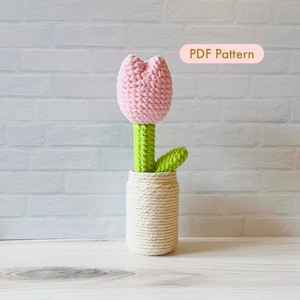 Häkelanleitung FLAUSCHIGES TULI PLUSHIE Häkelanleitung - Home Decoration | Frühling | Saisonales Dekor | Gehäkelte Amigurumi | Natur | Kinder Basteln | Pdf