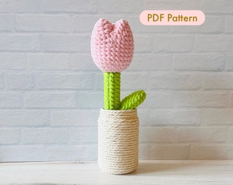 Crochet FLUFFY TULIP PLUSHIE Pattern - Home Decoration | Spring | Seasonal Decor | Crochet Amigurumi | Nature | Kids Craft | Pdf