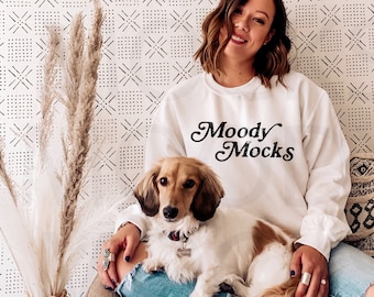 Gildan 18000 Mockup | Gildan White Sweatshirt Mockup | Sweatshirt Model Mockup | Moody Mocks