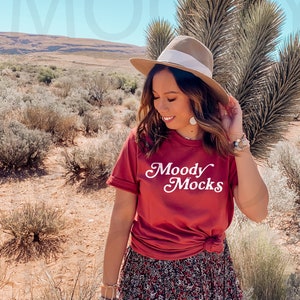 Bella Canvas Mockup | Bella Canvas 3001 Mockup | Bella Canvas Rust Shirt Mockup | Model Tshirt Mockup | Moody Mocks