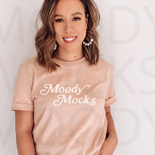 Bella Canvas 3001 Mockup Bella Canvas Heather Navy Shirt | Etsy