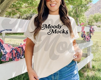 Bella + Canvas 3001 Mockup | Bella und Canvas Natural Oversized Shirt Mockup | Bella Canvas 4th of Juli Tshirt Mockup | Moody Mocks