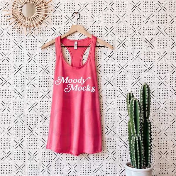 Next Level 1533 Mockup | Next Level Hot Pink Racerback Tank Mockup | Flat Lay Mockup | Hanging Tank Mockup