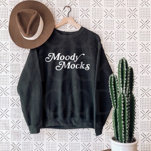 Gildan 18000 Mockup | Gildan Dark Heather Sweatshirt Mockup | Sweatshirt Mockup | Flat Lay Mockup
