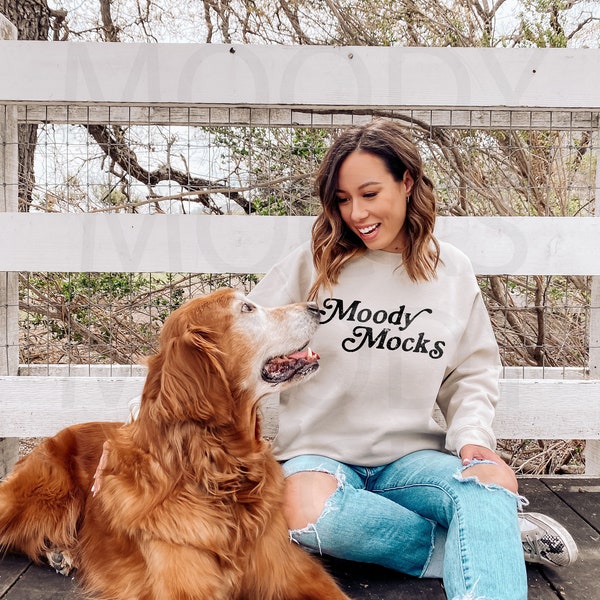 Gildan 18000 Mockup | Gildan Sand Sweatshirt Mockup | Sweatshirt Mockup | Model Mockup | Moody Mocks