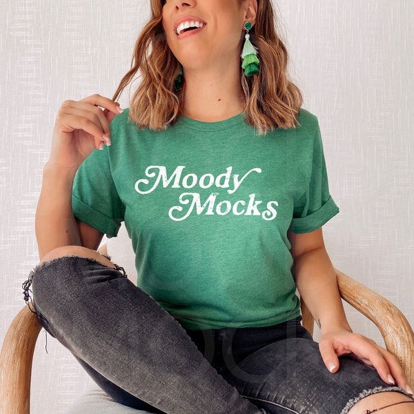 St Patricks Day Mockup | Bella Canvas 3001 Mockup | Bella Canvas Heather Grass Shirt Mockup | Model Mockup | Moody Mocks