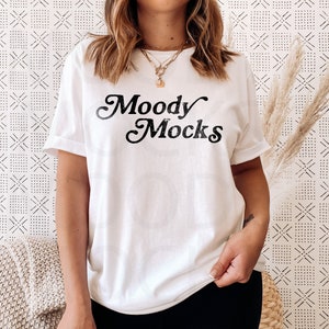 Fall Mockup | Bella Canvas 3001 Mockup | Bella Canvas White Shirt Mockup | Model Mockup | Moody Mocks