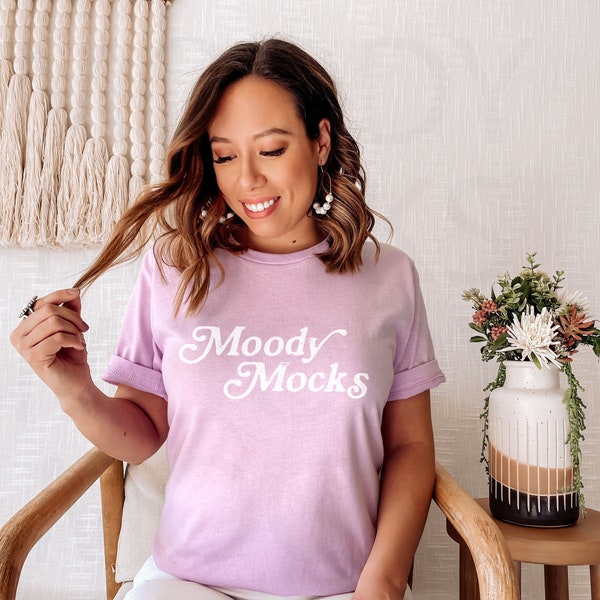 Spring Mockup | Bella Canvas 3001 Mockup | Bella Canvas Lilac Shirt Mockup | Model Mockup | Moody Mocks