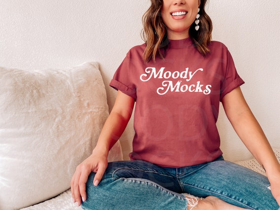 Comfort Colors 1717 Crimson Mockup Graphic by TrendsetterMockups