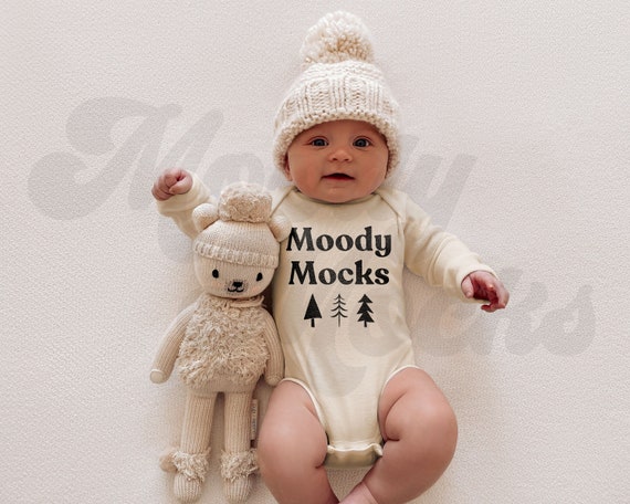 Rabbit Skins 4411 Baby Natural Bodysuit Mockup Rabbit Skins