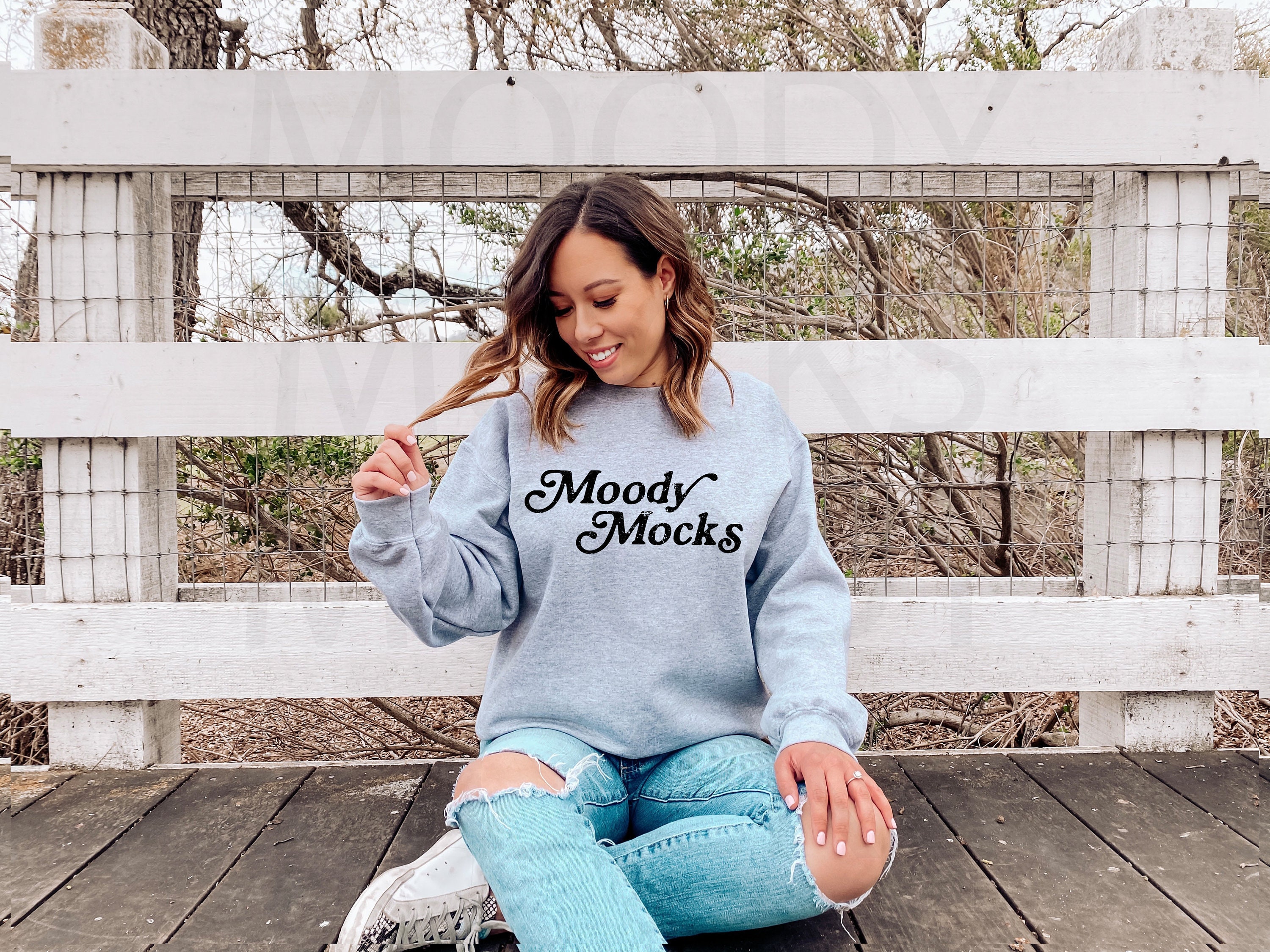 Download Gildan 18000 Mockup Gildan Sport Grey Sweatshirt Mockup | Etsy