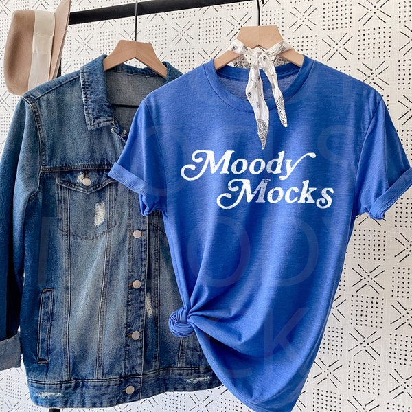 4th of July Mockup | Next Level 6010 Mockup | Next Level Vintage Royal Tri-blend Crew Mockup | Hanging Mockup | Moody Mocks