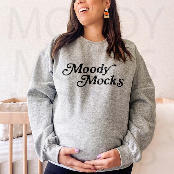 Maternity Mockup | Pregnancy Mockup | Gildan 18000 Mockup | Gildan G180 Sport Grey Sweatshirt Mockup | Fall Mockup | Halloween Mockup