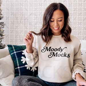 Gildan 18000 Sweatshirt Mockup | Christmas Mockup | Gildan Sand Sweatshirt G180 Mockup | Model Mockup | Moody Mocks