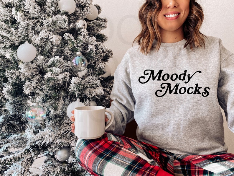Download Gildan 18000 Mockup Gildan Sport Grey Sweatshirt Mockup | Etsy