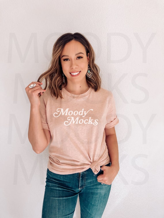 bella canvas heather peach
