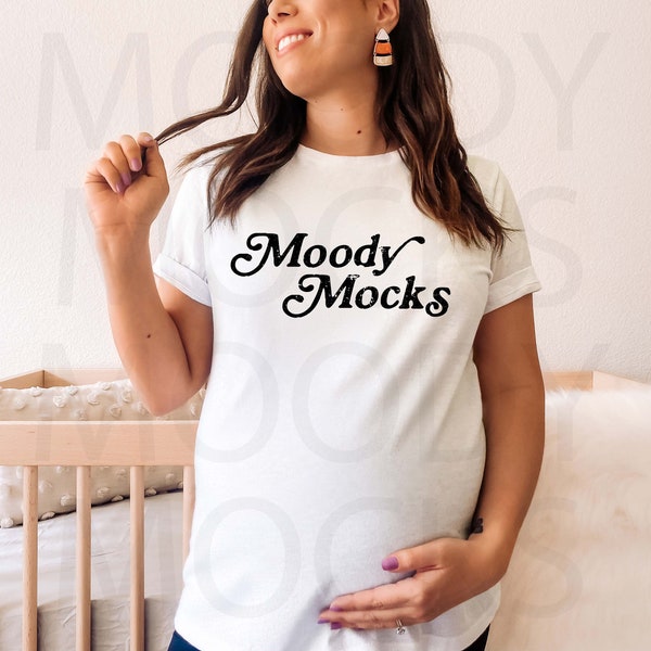 Maternity Mockup | Pregnancy Mockup | Bella Canvas 3001 Mockup | Bella Canvas White Tshirt Mockup | Fall Mockup | Halloween Mockup
