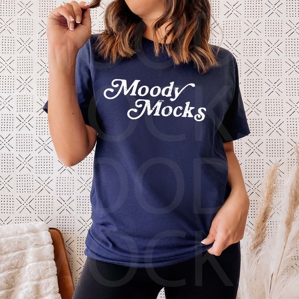 American Apparel 2001 Tshirt Mockup | American Apparel 2001W Unisex Jersey Navy T-shirt Mockup | Boho Mockup | Model Mockup | Moody Mocks