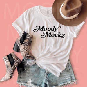 Bella Canvas 3001 Mockup | Bella Canvas White Shirt Mockup | Flat Lay Tshirt Mockup