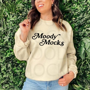 Gildan 18000 Mockup | Gildan G180 Sand Sweatshirt Mockup | Summer Mockup | Spring Mockup | Model Mockup | Moody Mocks