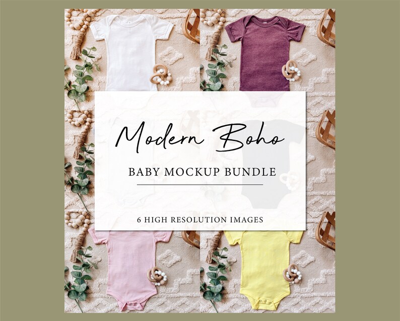 Download Mockup Bundle Bella Canvas 100B Baby Onesie Mockup Bundle ...